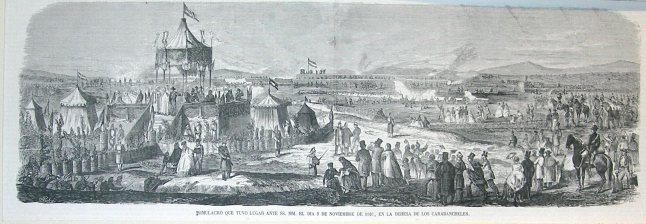 Simulacro que tuvo lugar ante SS.MM. el dia 5 de noviembre de 1861 en la dehesa de los Carabancheles
