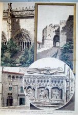 Recuerdos de Segovia, varias vistas : Detalle del patio de la Catedral, Puerta de San Andres