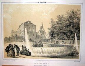 Sn. Ildefonso , Vista del Palacio (desde la Fuente de Pomona)