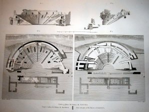 Corte y planos del Teatro de Sagunto