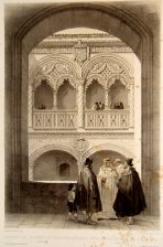 Detalles del claustro del Colegio de San Gregorio