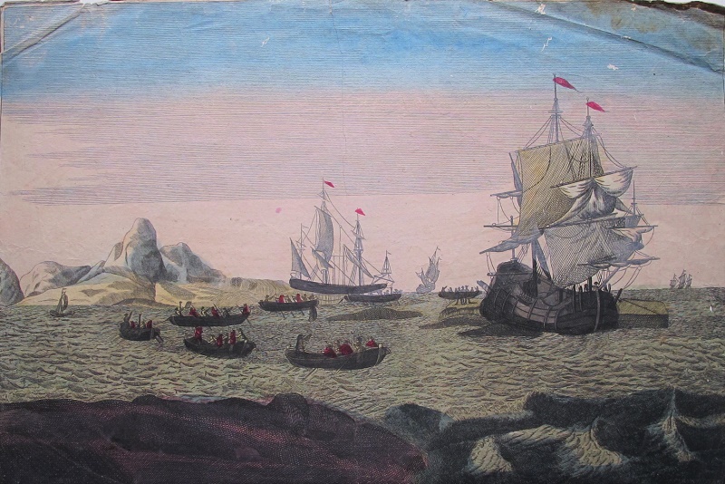 Balaena ramis adigitur ad Navim / La Baleine est rame en Navire (Ballenas- Whales)