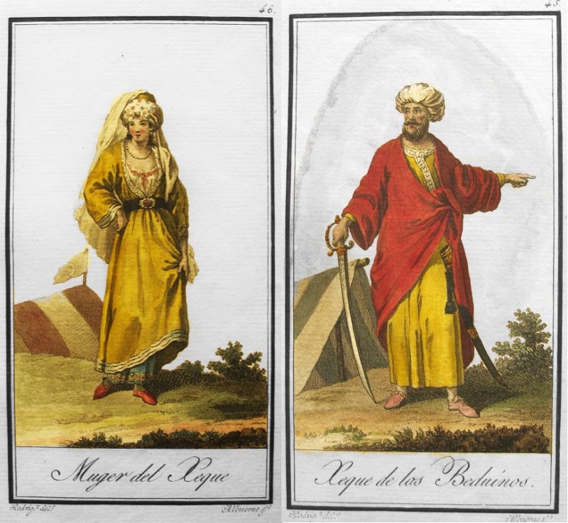 Xeque (Jeque) de los Beduinos y Muger del Xeque