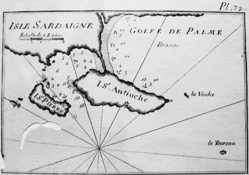 Isle Sardaigne, Golfe de Palme, I. St. Antioche (Isla de Cerdeña, Italia) - ROUX, Pl. 72