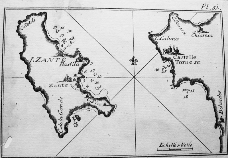 I. Zante, Castelle Tornese (Isla Zante, Grecia) - ROUX, Pl. 52