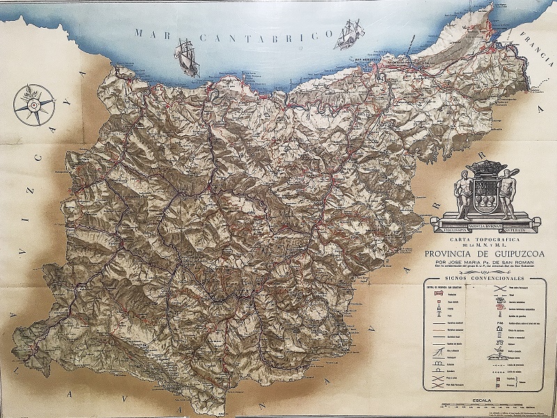 Carta Topográfica de la M.N. y M.L. Provincia de Guipuzcoa