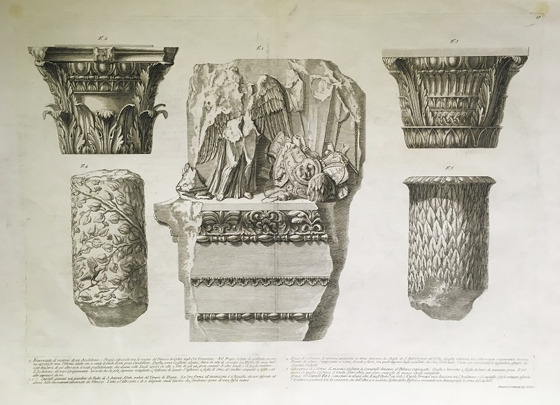Frammento di Marmo di un Architrave [...] / Frammenti di fregio, colonne e capitelli