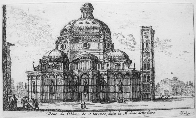 Veue du Dôme de Florence, ditte la Madone dellé Fioré / Vista de la Catedral de Florencia, llamada Santa María del Fiore [de la Flor]