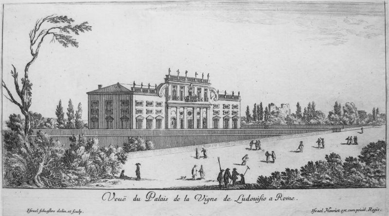 Veue du Palais de la Vigne de Ludovisio a Rome / Vista del Palacio de la Villa de Ludovisi en Roma