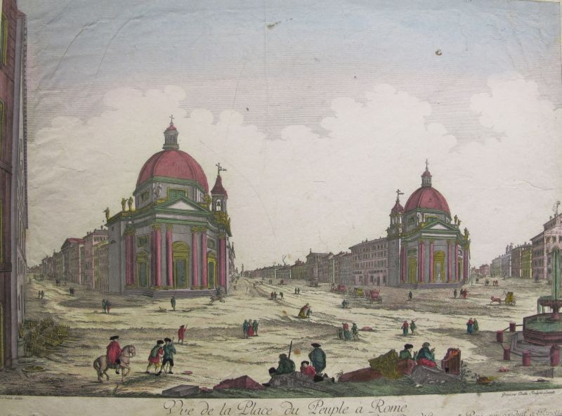 Vue de la Place du Peuple a Rome / Vista de la Piazza del Popolo de Roma