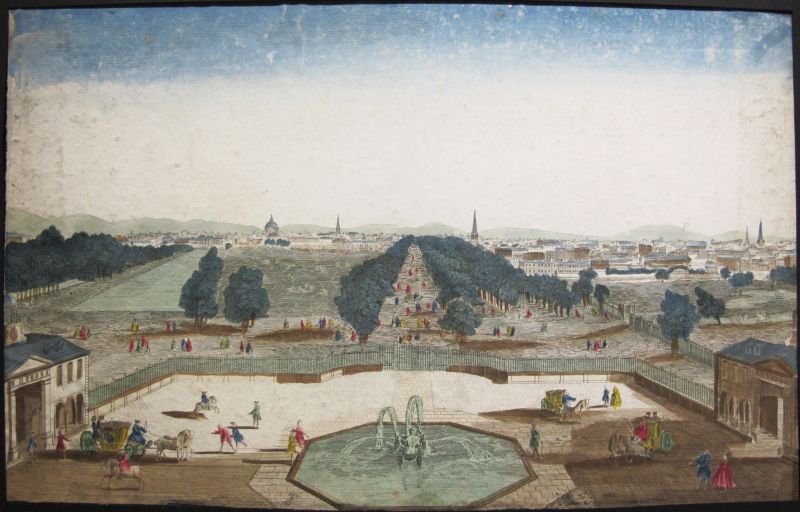 Vue deu Pare St. James a Londres et du Canal de Buckingham prise de la cour de l' Hotel du méme nom