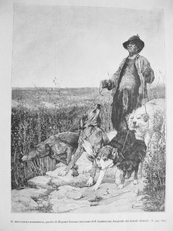 Il Braccajolo Maremmano, quadro di Eugenio Cecconi / El Braccajolo Maremmano, cadro d Eugenio Cecconi
