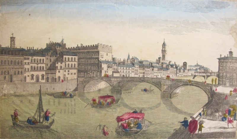 Vue Perspective du Pont de la Trenité de Florence / Puente de la Trinidad en Florencua