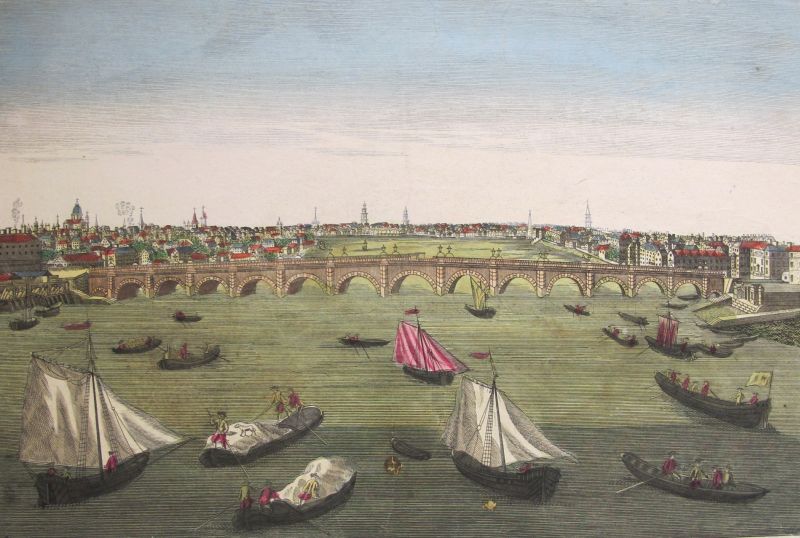 Prospectus Pontis Westmonasteriensis Londini / Viso del Ponte de Westmiinster a Londra / Puente de Westminster en Londres