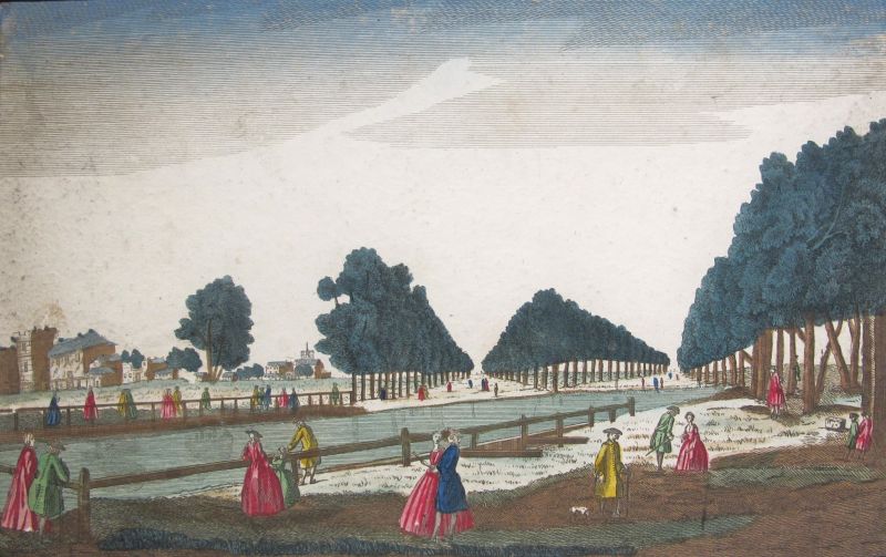 Vue et Perspective du Parc de St. James avec une  partie de la Ville de Londres prise du Cote de Rosomonds (London/Londres)