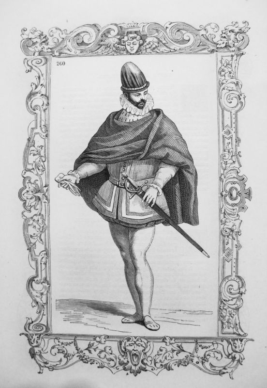 Habito di Gentil Huomo Spagnolo, il qual Seguita la Corte del Cattolico Rè / Abito del Caballero Español