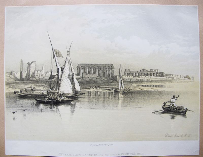 General View of the Ruins of Luxor, from the Nile / Vista General de las Ruinas de Luxor desde el Nilo