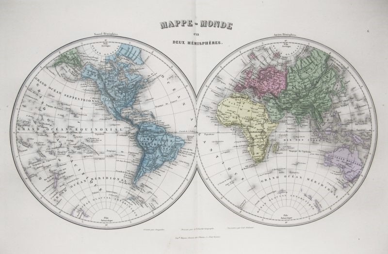 MAPPE-MONDE en Deux Hémisphères