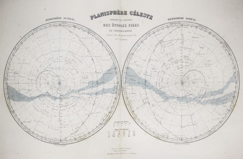 Planisphère Céleste donnant les Divisions des Étoiles Fixes en Constellations / Planisferio Celeste que da las Divisiones de las Estrellas fijas en Constelaciones