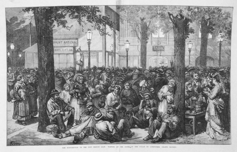 The Subscription to the New French Loan : Waiting at the Doors of the Palais de l' Industrie, Champs Élysées