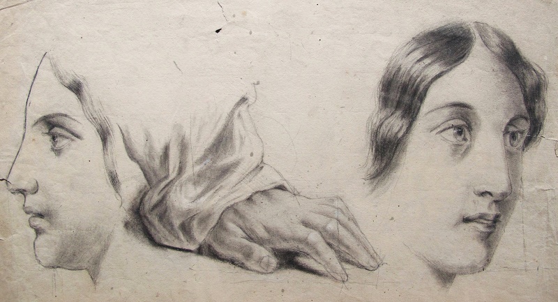 Estudio de Dibujo de Rostros y Mano