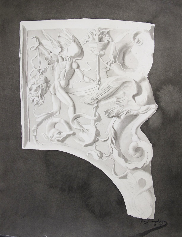 Relieve de una escena con Ángel