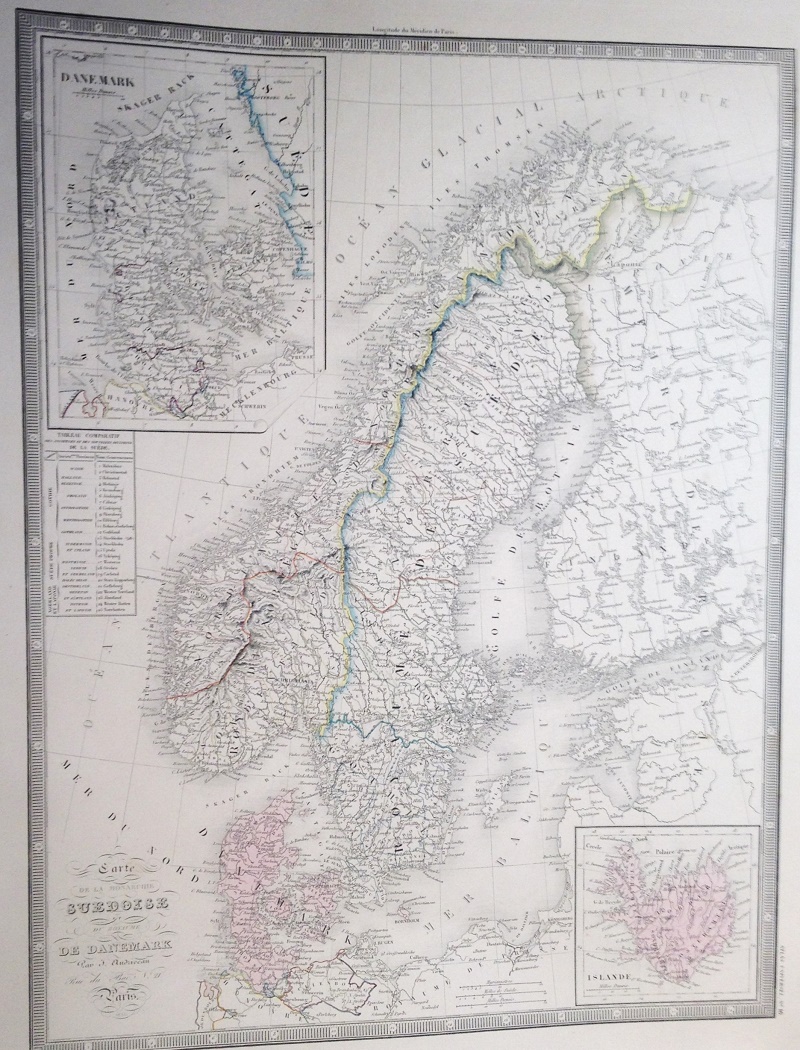 Carte de la Monarchie Suedoise et du Royaume de Danemark