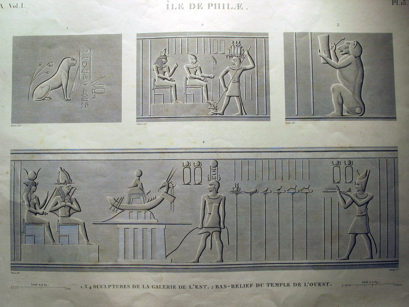 Ile De Philae A.Vol.I-Pl.13-sculptures de la galerie de l'est...