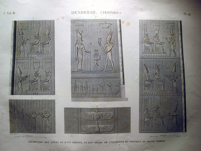 Denderah.(Tentyris) A.Vol.IV- PL.14-decoration des antes et d'un soffite...