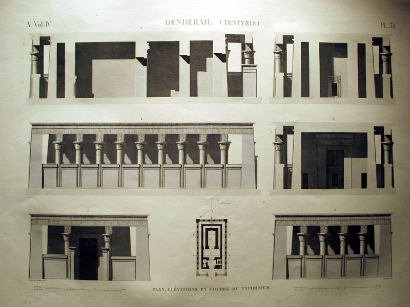 Denderah(Tentyris) A.Vol.IV- Pl.32-Plan elevations et coups de typhonum