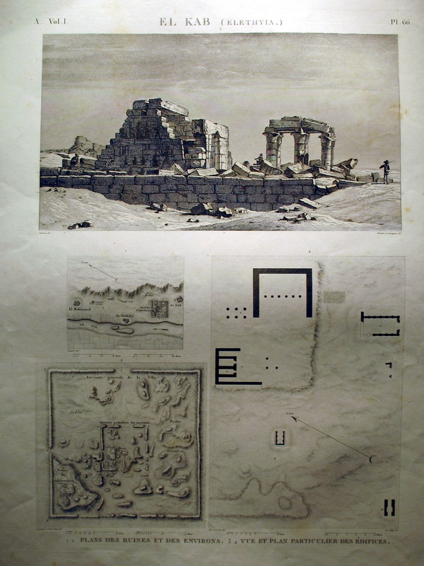 El Kab (ELETHYIA). A.Vol.I-Pl.60 - Plans des Ruines et des Environs | Vue et Plan Particulier des Édifices