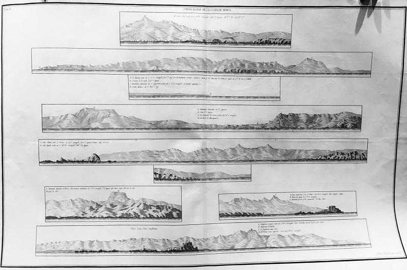 Relieves de Costas : Continuacion de la Costa de Africa : Cabo Yvi, Cabo Ferrat, Oran, Islas Abibas, Cabo Fegalo, Pan y Cabo de Noe, Islas Chafarinas,...