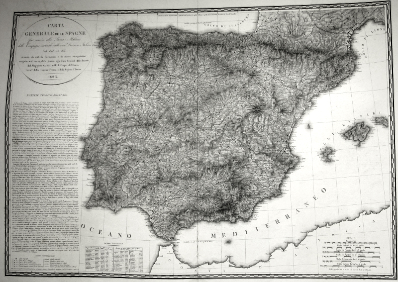 Carta Generale delle Spagne per servire alla Storia Militare delle Campagne sostenute dalle varie Divisioni Italiane dal 1808 al 1803