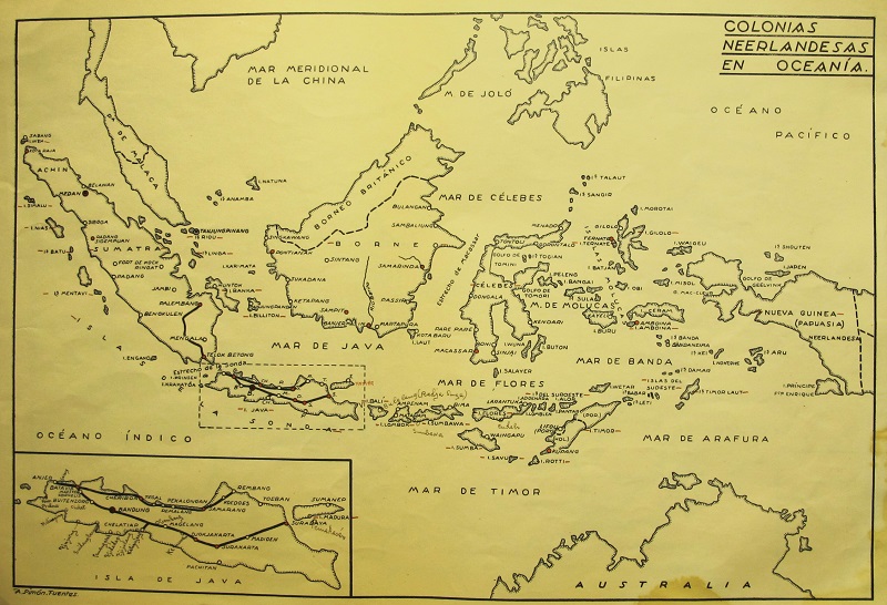 Colonias Neerlandesas en Oceania / Mapa Postal/ Indonesia, Malasia
