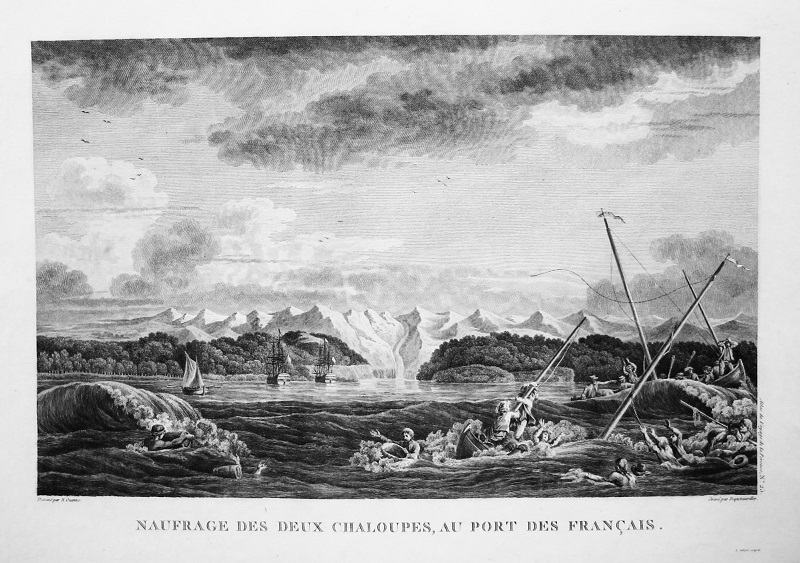 Naufrage des deux Chaloupes, au Port des Français / Naufragio en el Puerto de los Franceses
