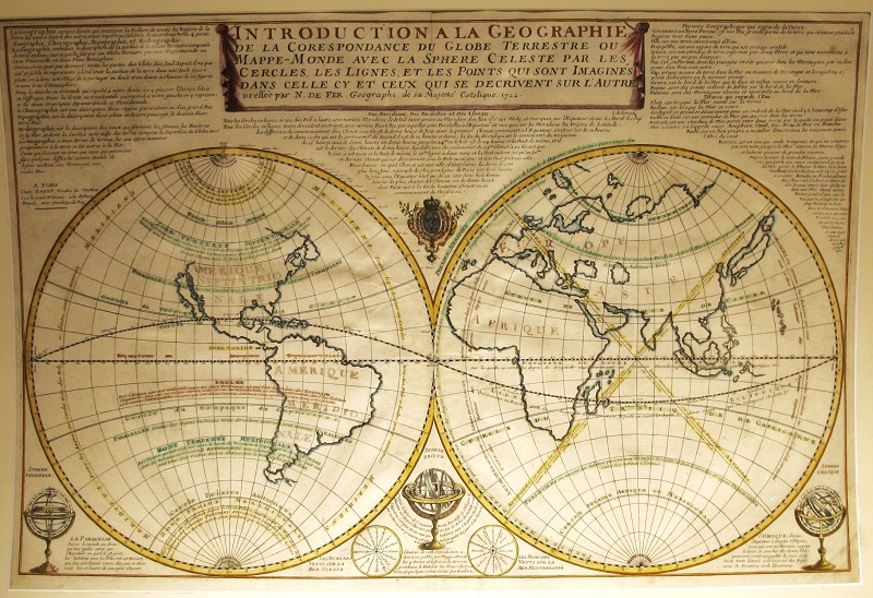 Introduction a la Geographie de la correspondance du globe Terrestre ou Mappe Monde avec la Sphere Celeste par les cercles, les lignes et les points qui sont imagines dans celle cy et ceux que se decrivent sur l'autre.