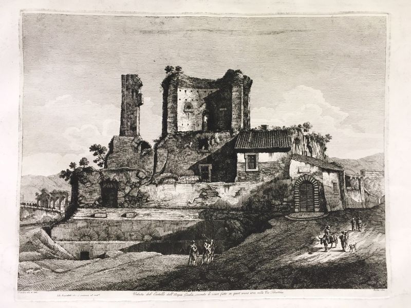 Veduta del Castello dell' Acqua Giulia, secondo lo scavo fatto in quest' anno 1822 nella Via Tiburtina