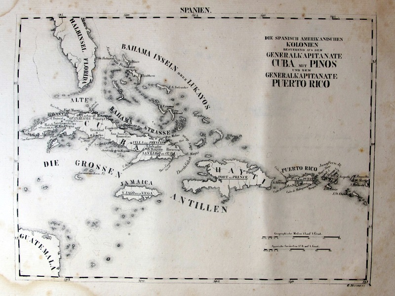 Spanisch Amerikanischen Kolonien (Colonias españolas en Amércia)... Cuba mit Pinos... Puerto Rico