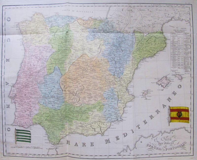 Carta dei regni di Spagna e di Portogallo