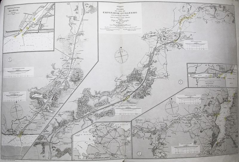 Alemania, Plano del Canal del Emperador Guillermo desde Brunsbuttel hasta Kiel, según los último strabajos alemanes