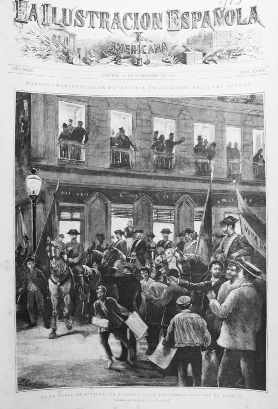 Madrid, Manifestación Patriótica en la Noche del 4 del Actual [Septiembre de 1885]