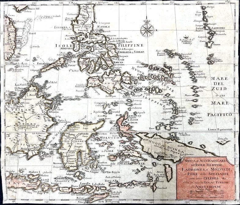 Nuova et accurata Carta dell' Isole Filippine, Ladrones e Moluccos, e Isole delle Speziarie come anco Celebes &c..