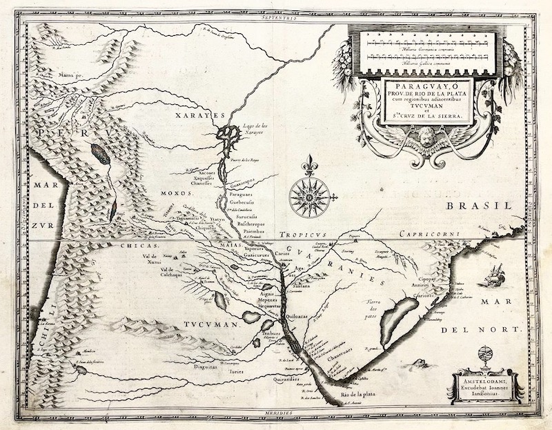 PARAGUAY ó Prov. de Rio de la PLATA cum regionibus adiacentibus TUCUMAN et Sta. CRUZ de la SIERRA