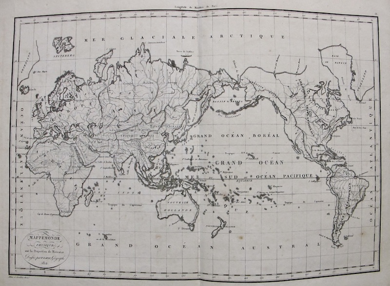 Mappemonde Physique sur la Projection de Mercator [Mapamundi físico en la proyección de Mercator]