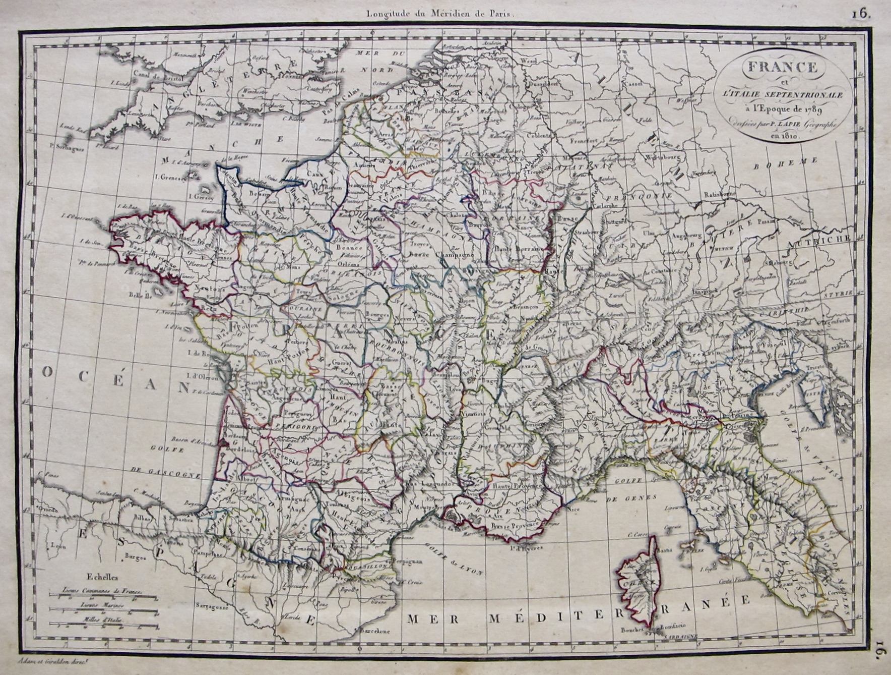 France et l' Italie Septentrionale, a l'epoque de 1789 / Francie e Italia Septentrional en 1789
