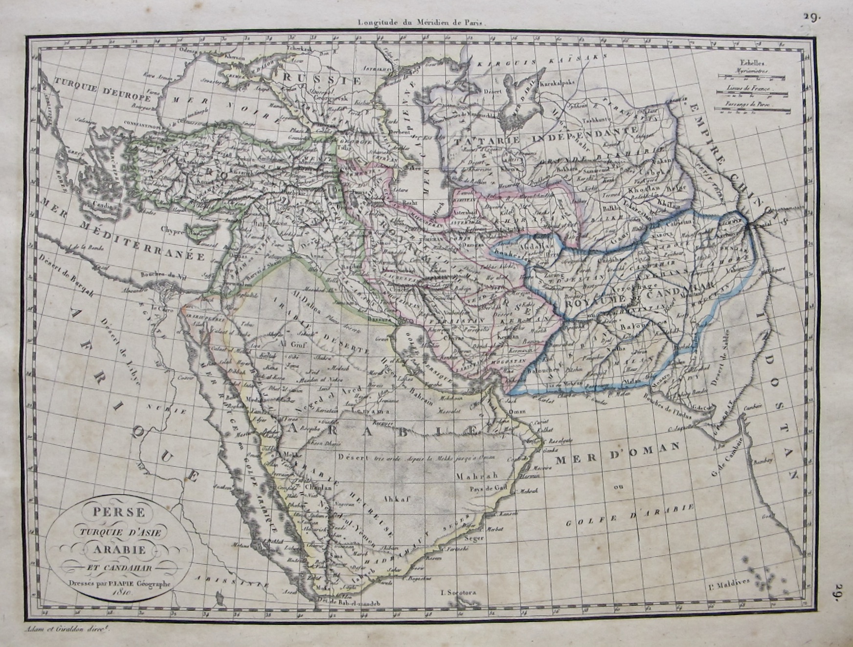 Perse, Turquie d' Asie, Arabie et Candahar / Persia, Turquia de Asia, Arabia y Kandahar