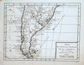 Mapa de la Parte mas Meridional de la America