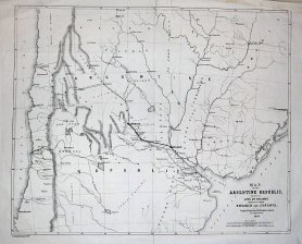 Map of the Argentine republic, shewing the line of Railway projected between Rosario and Cordova.