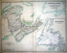 Dominion of Canada (Eastern Sheet) Comprising New Brunswick, Nova Scotia, Prince Edward 1º and Cape Breton 1º with Newfoundland