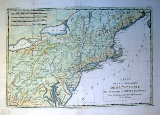 Carte de la Partie Nord des Etats Unis de L'Amerique Septentrionale